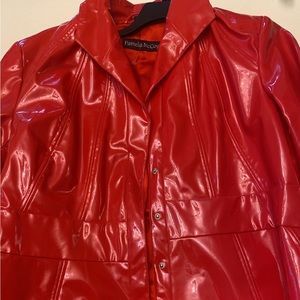 Red patent leather jacket not long